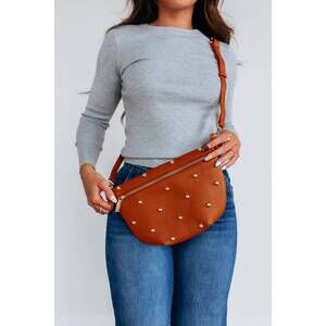 NEW PRETTY SIMPLE women's studded westlyn bum bag in camel